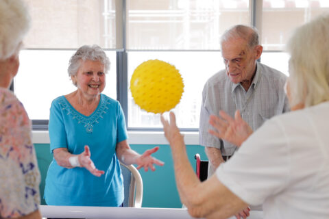 Seniors exercise group